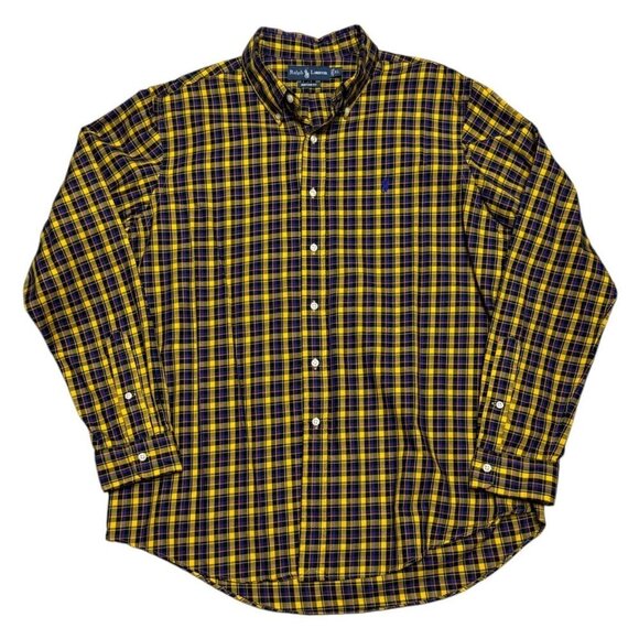 POLO RALPH LAUREN Plaid Business Casual Designer Long Sleeve Shirt Mens XL - Picture 1 of 5